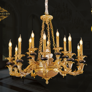 Đèn Chùm Đồng Cổ Điển Cao Cấp Phòng Khách Biệt Thự – Kim Ngọc Hoàng Gia