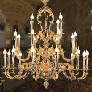 Đèn Chùm Pha Lê – Đồng Mạ Vàng Tân Cổ Điển Cao Cấp