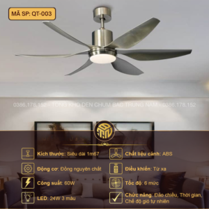 Đèn Quạt Trần Chung Cư Cao Cấp – Thiết Kế Tối Giản, Sang Trọng