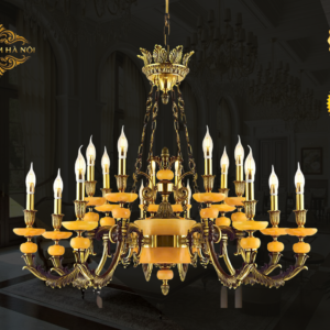 Đèn Chùm Đồng Tay Nến Hoàng Gia Sang Trọng