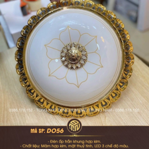 Đèn Ốp Trần Cổ Điển Hoa Sen Ánh Kim – Phong Cách Châu Âu Sang Trọng