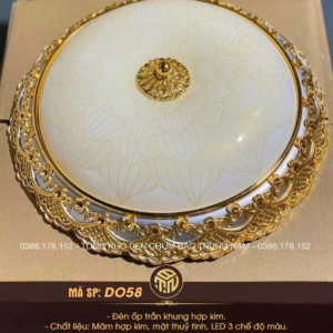 Đèn Ốp Trần Hoàng Gia Kim Ngọc – Hoa Văn Cổ Điển Châu Âu