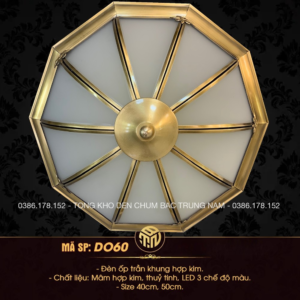 Đèn Ốp Trần Đồng Cao Cấp Bát Giác Hoàng Gia