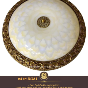 Đèn Ốp Trần Tân Cổ Điển Cao Cấp Khung Hợp Kim Mạ Đồng
