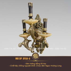 Đèn Gắn Tường Đồng Cao Cấp 3 Tay Chao Ngọc Sang Trọng DT53-3