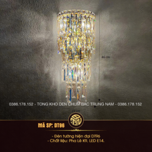 Đèn Tường Pha Lê Thả Tầng LED E14 DT96 Trang Trí Phòng Khách