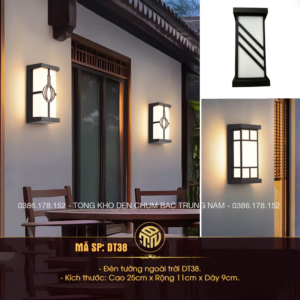 Đèn Tường Ngoài Trời DT38 – Đèn Gắn Tường Sân Vườn Chống Nước Phong Cách Nhật Bản